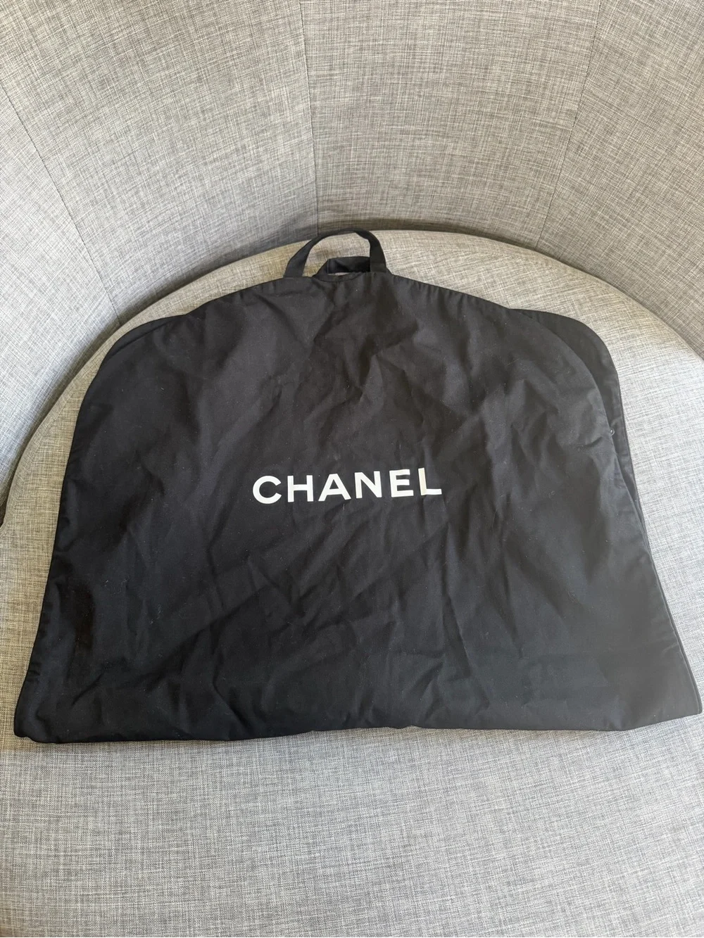 CHANEL Black Garment Cover with White Logo